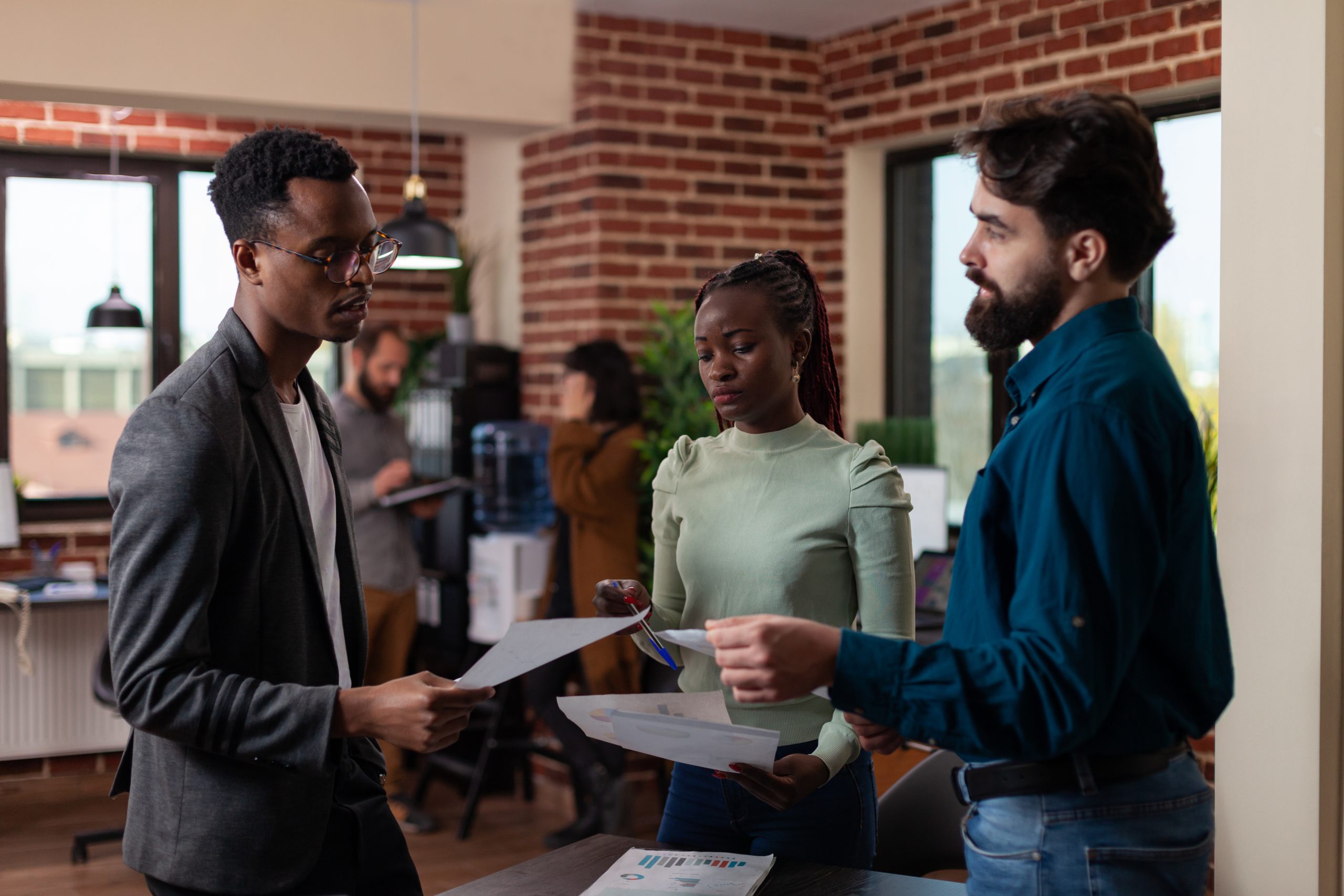 Multi-ethnic businesspeople discussing business collaboration